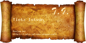 Tietz István névjegykártya